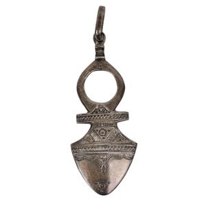 VTG African Tuareg Berber Moroccan Shield Necklace Pendant Ethnic Tribal Jewelry